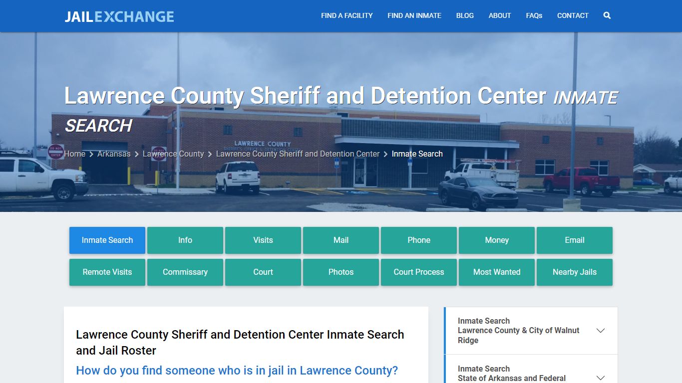 Lawrence County Sheriff and Detention Center Inmate Search